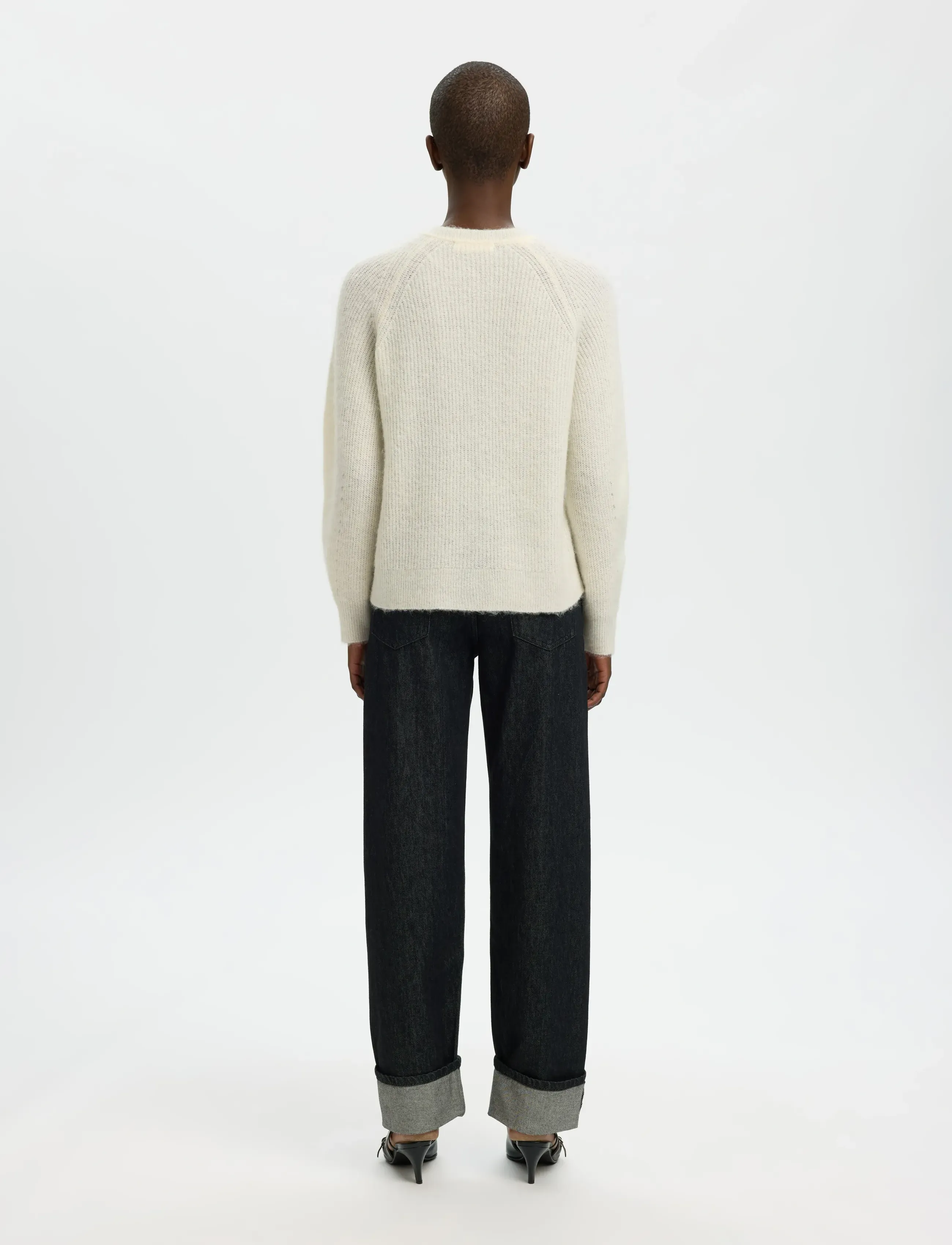 Selected - SLWLULU LS KNIT SHORT CARDIGAN NOOS - cardigans - snow white - 2