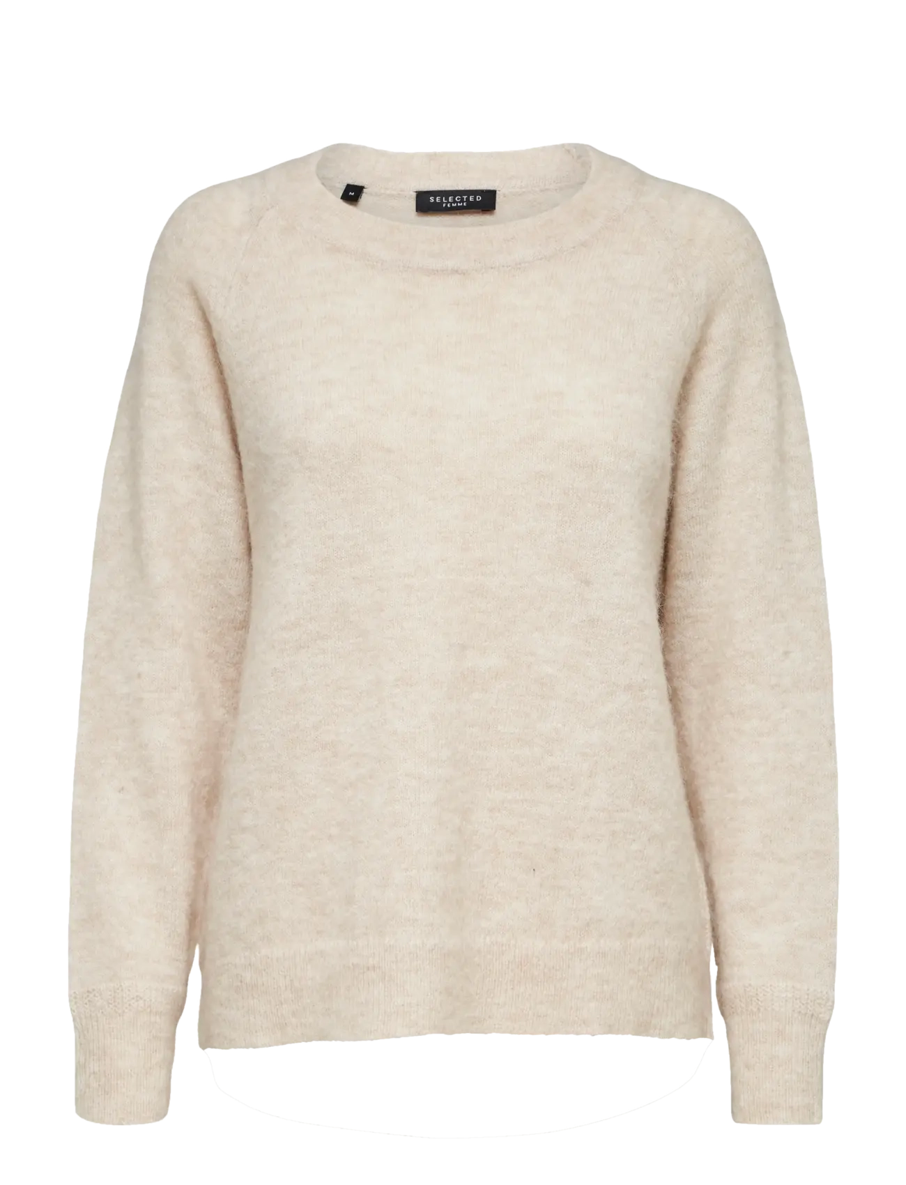 Selected SLWLULU LS KNIT O-NECK NOOS - Selected - BIRCH / pink/rose