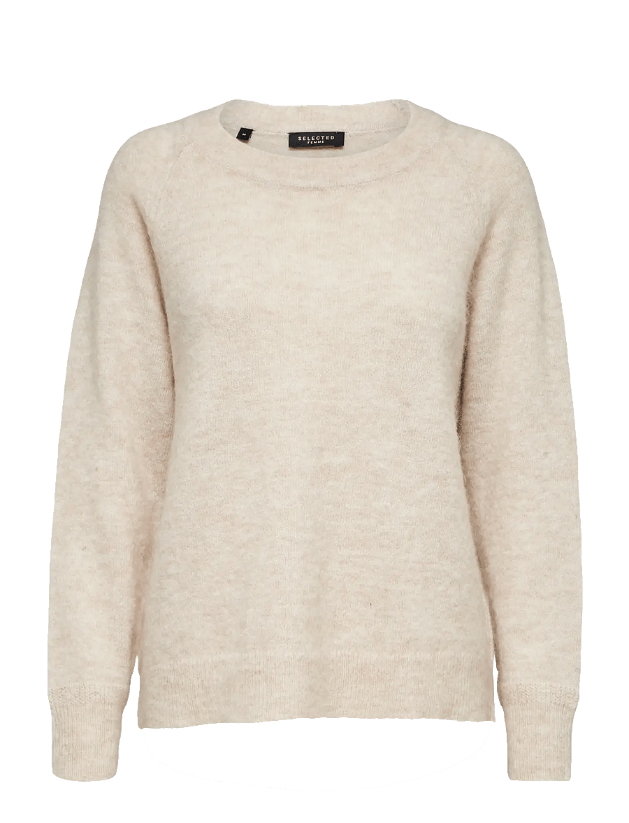 Selected - SLWLULU LS KNIT O-NECK NOOS - pullover - birch - 1