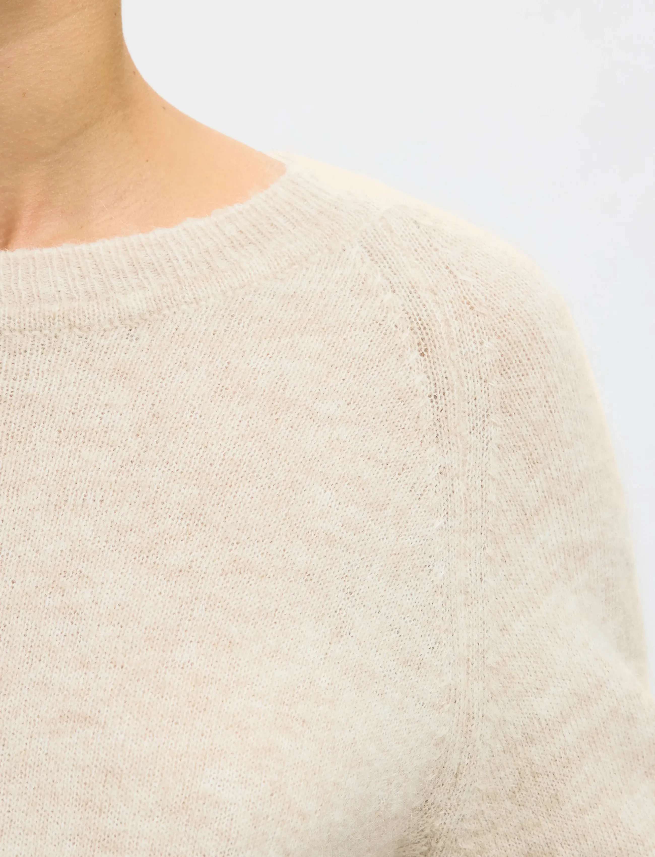 Selected - SLWLULU LS KNIT O-NECK NOOS - stickade tröjor - birch - 4