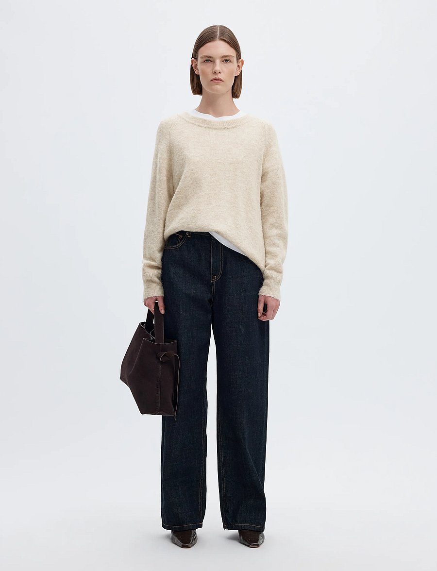 Selected - SLWLULU LS KNIT O-NECK NOOS - pullover - birch - 5
