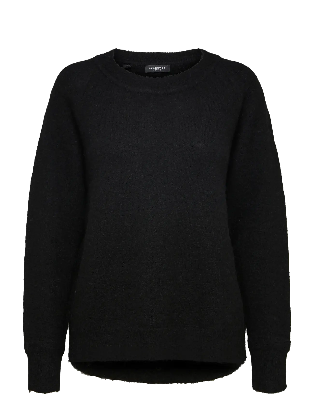 Selected SLWLULU LS KNIT O-NECK NOOS - Pullover - BLACK / black