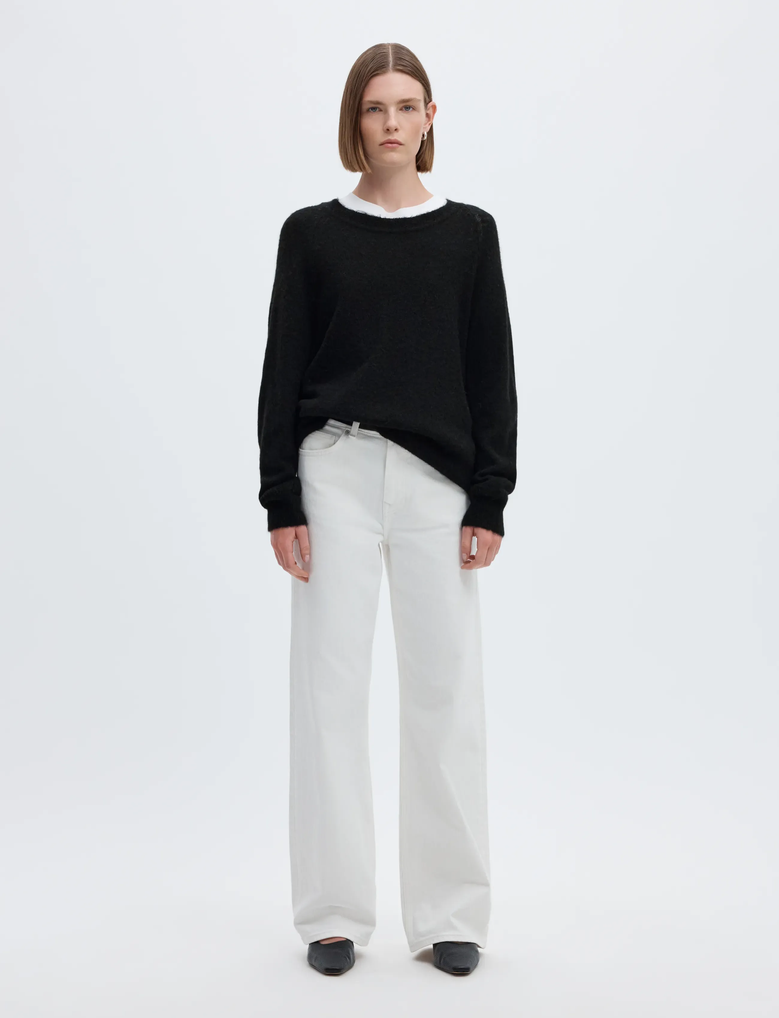 Selected - SLWLULU LS KNIT O-NECK NOOS - pullover - black - 3