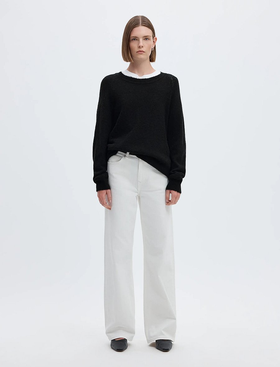 Selected - SLWLULU LS KNIT O-NECK NOOS - pullover - black - 3
