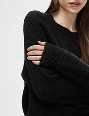 Selected Femme - SLFLULU LS KNIT O-NECK B NOOS - tröjor - black - 4