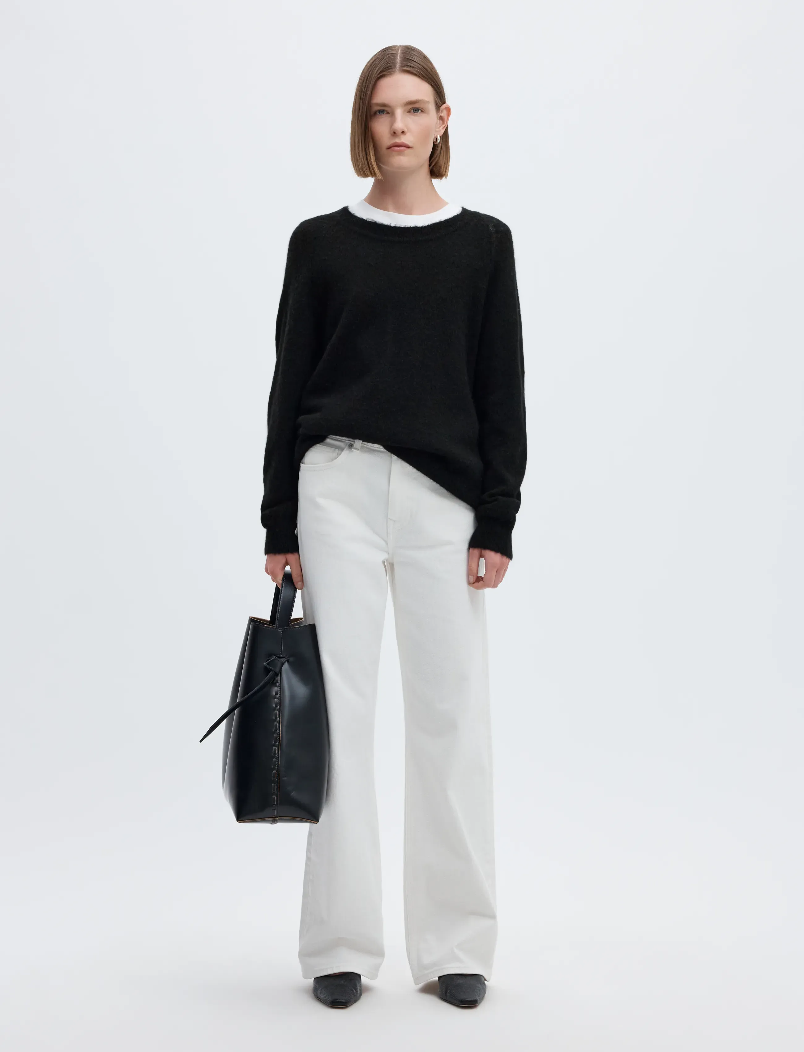 Selected - SLWLULU LS KNIT O-NECK NOOS - pullover - black - 5