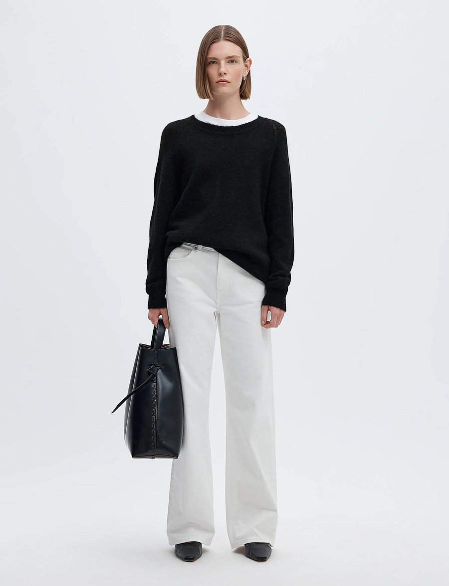 Selected - SLWLULU LS KNIT O-NECK NOOS - pullover - black - 5