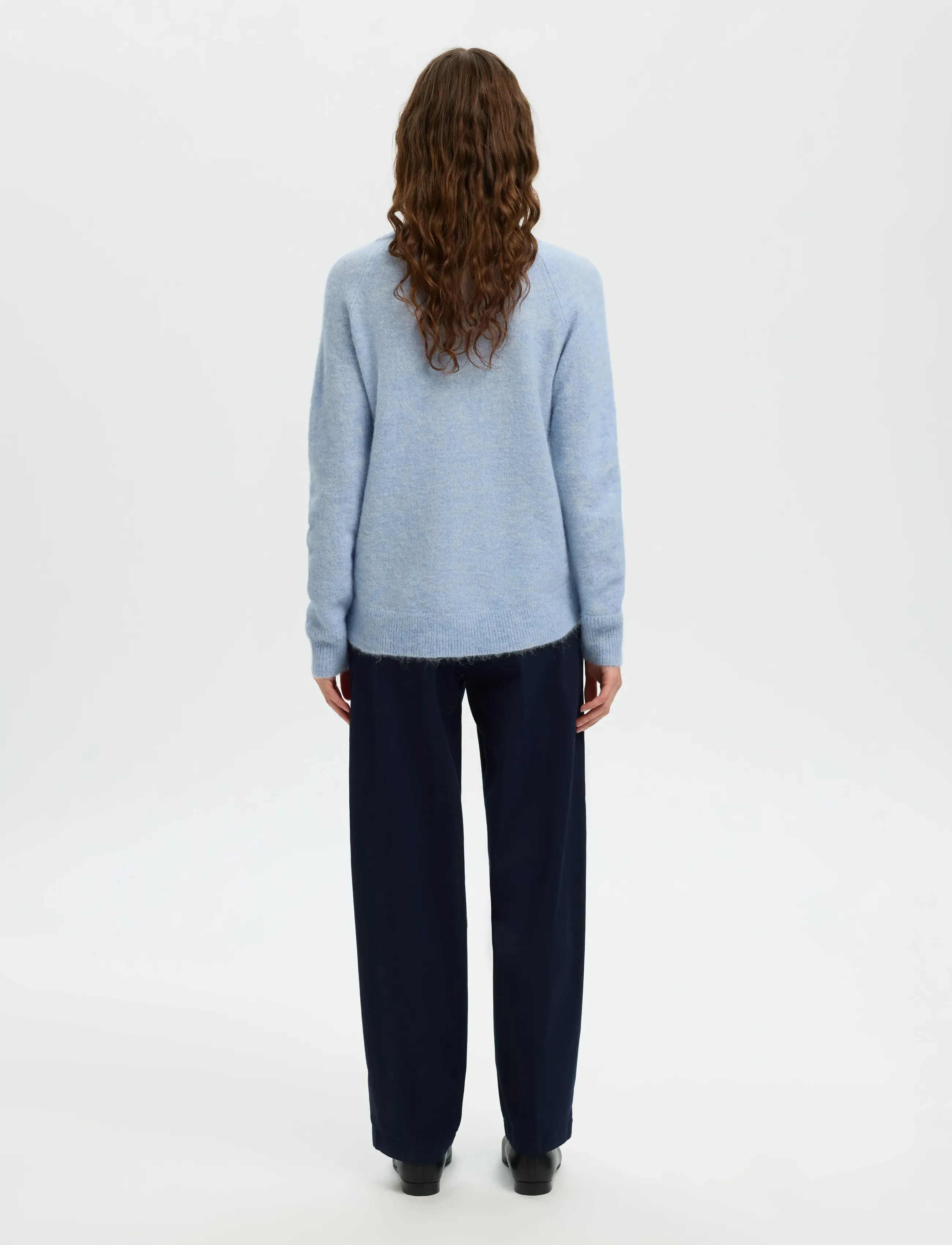 Selected - SLWLULU LS KNIT O-NECK NOOS - stickade tröjor - cashmere blue - 2