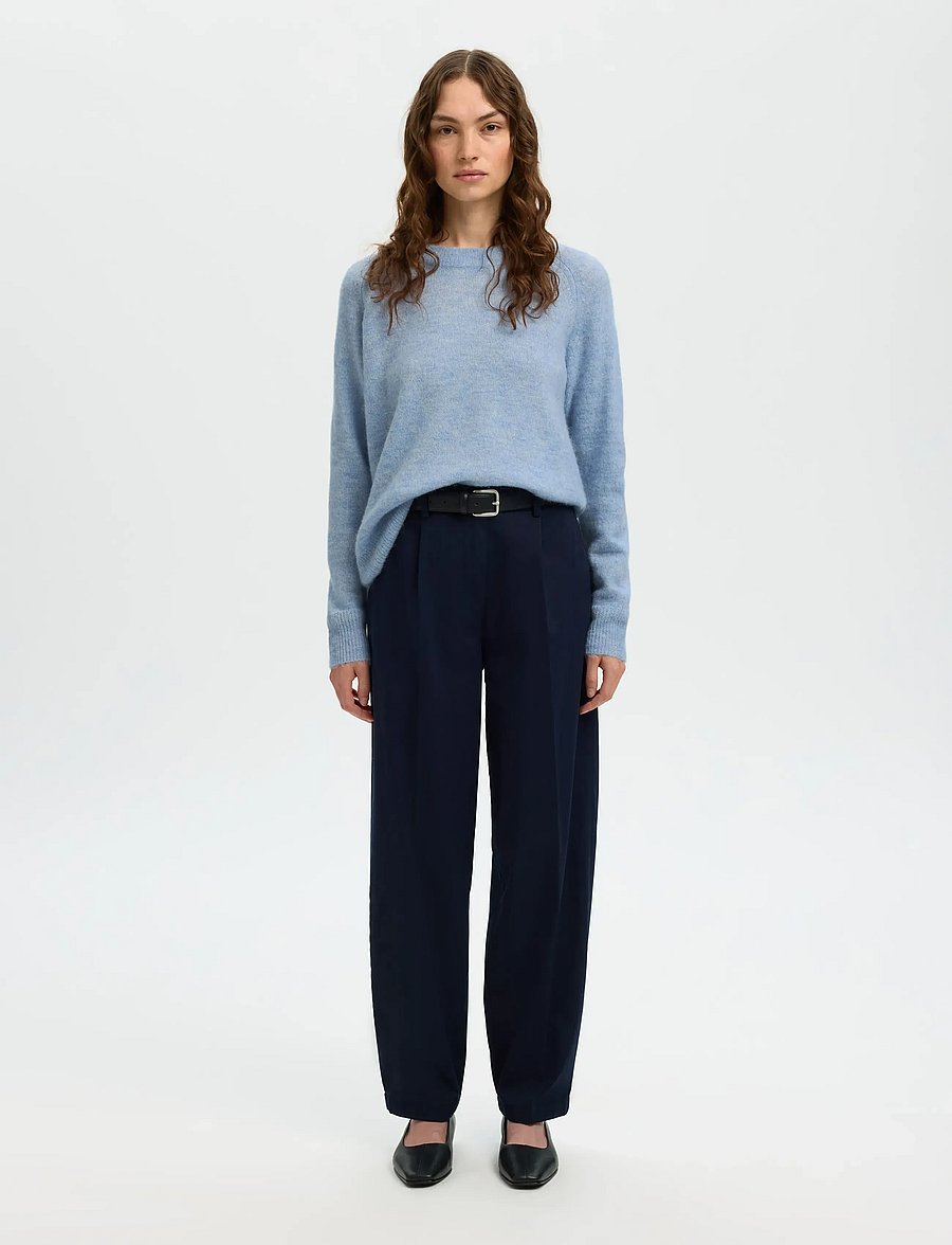Selected - SLWLULU LS KNIT O-NECK NOOS - pullover - cashmere blue - 3