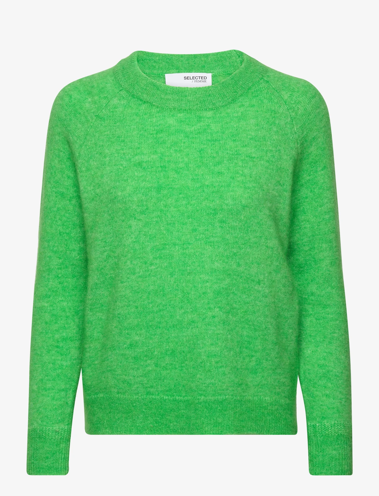 Selected Femme - SLFLULU LS KNIT O-NECK B NOOS - jumpers - classic green - 0