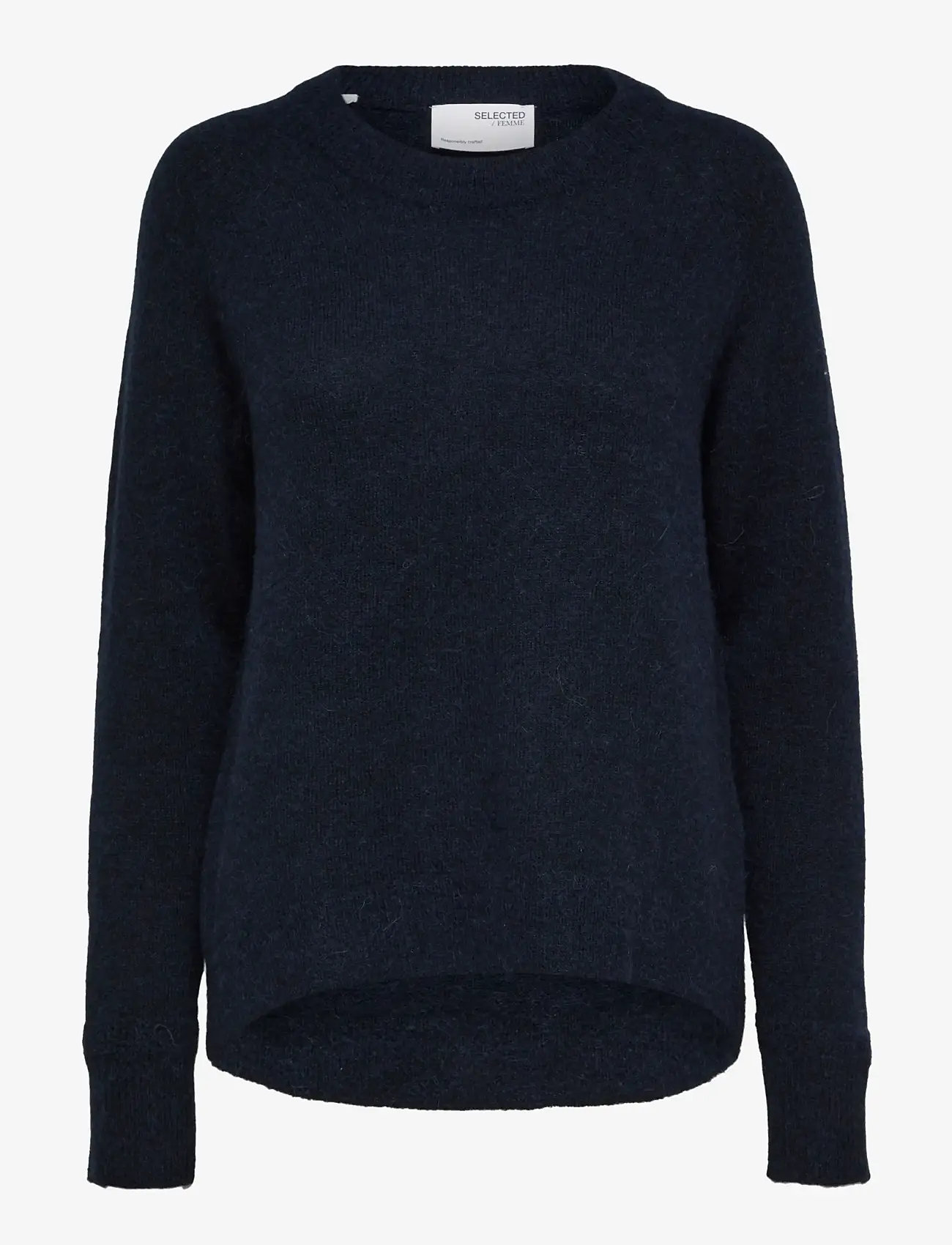 Selected - SLFLULU LS KNIT O-NECK NOOS - jumpers - dark sapphire - 1
