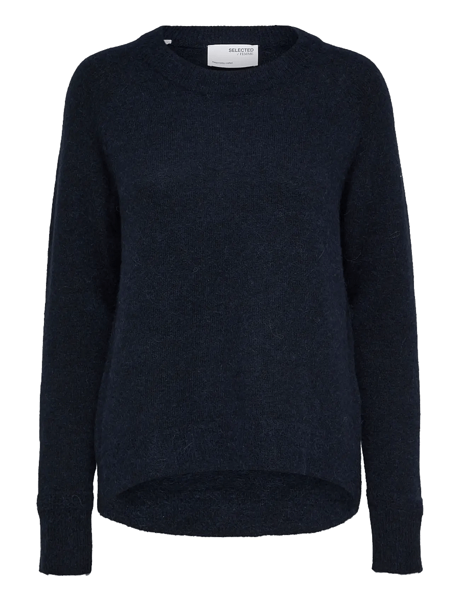 Selected - SLWLULU LS KNIT O-NECK NOOS - pullover - dark sapphire - 1