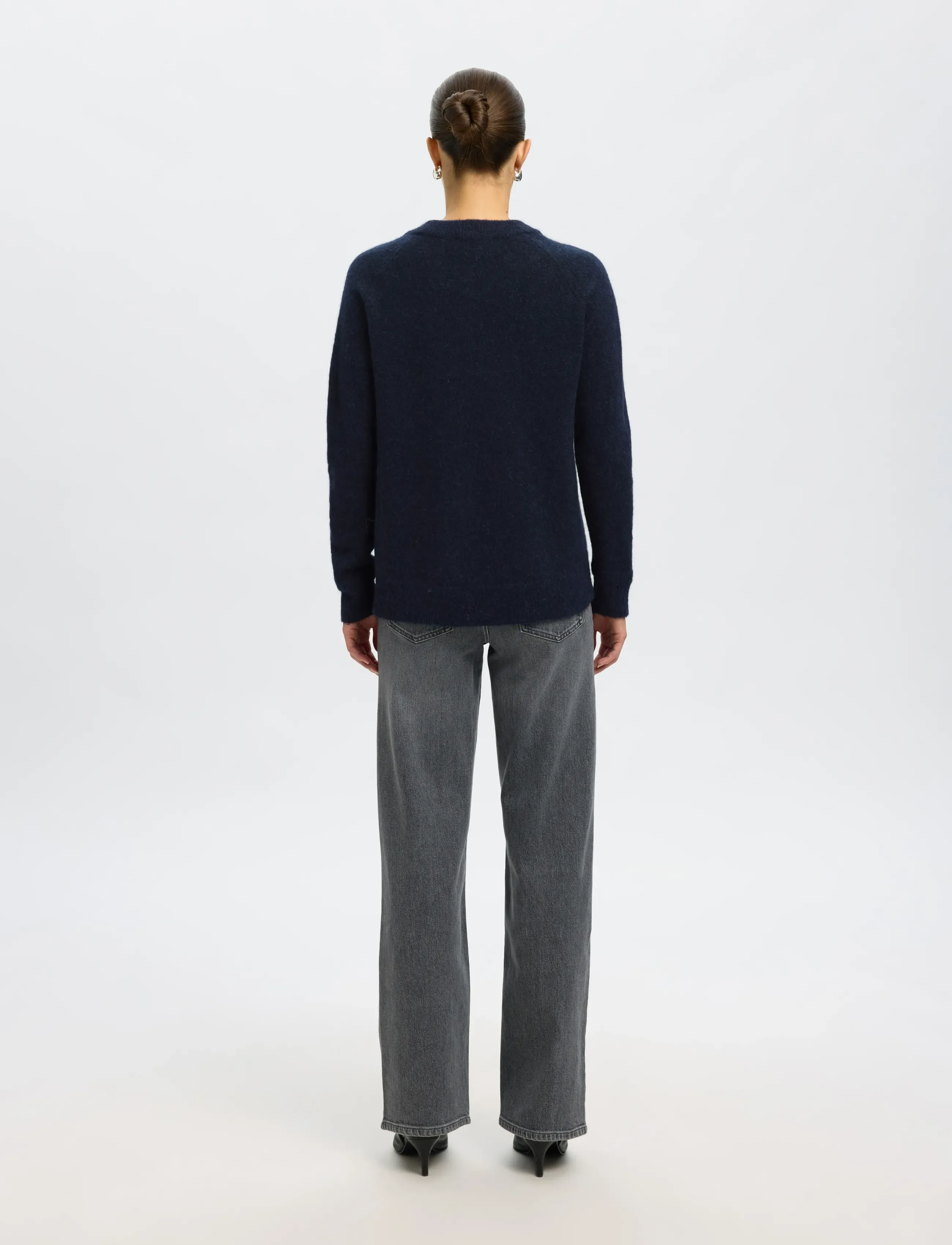 Selected - SLFLULU LS KNIT O-NECK NOOS - striktrøjer - dark sapphire - 3