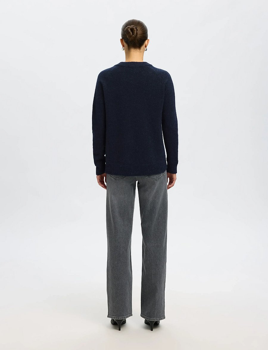 Selected - SLWLULU LS KNIT O-NECK NOOS - pullover - dark sapphire - 3