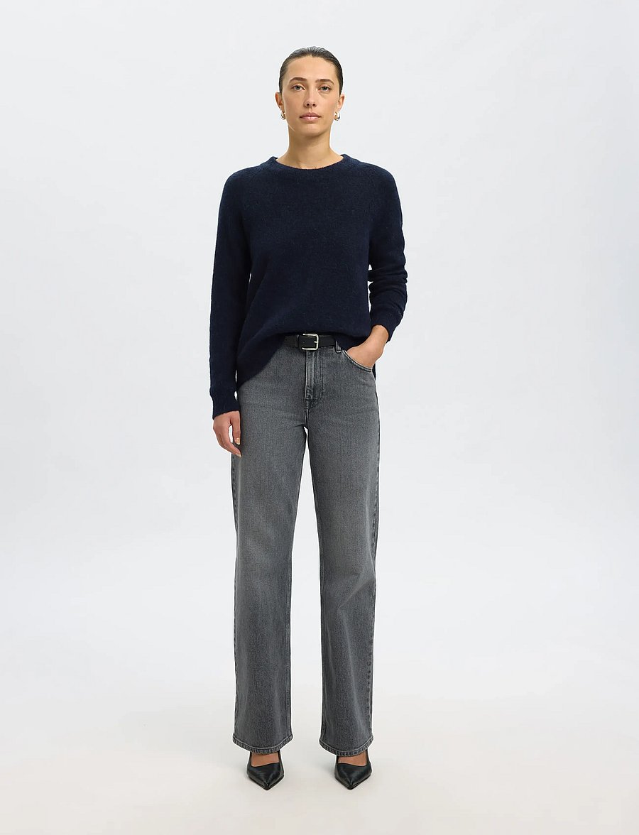 Selected - SLWLULU LS KNIT O-NECK NOOS - pullover - dark sapphire - 4