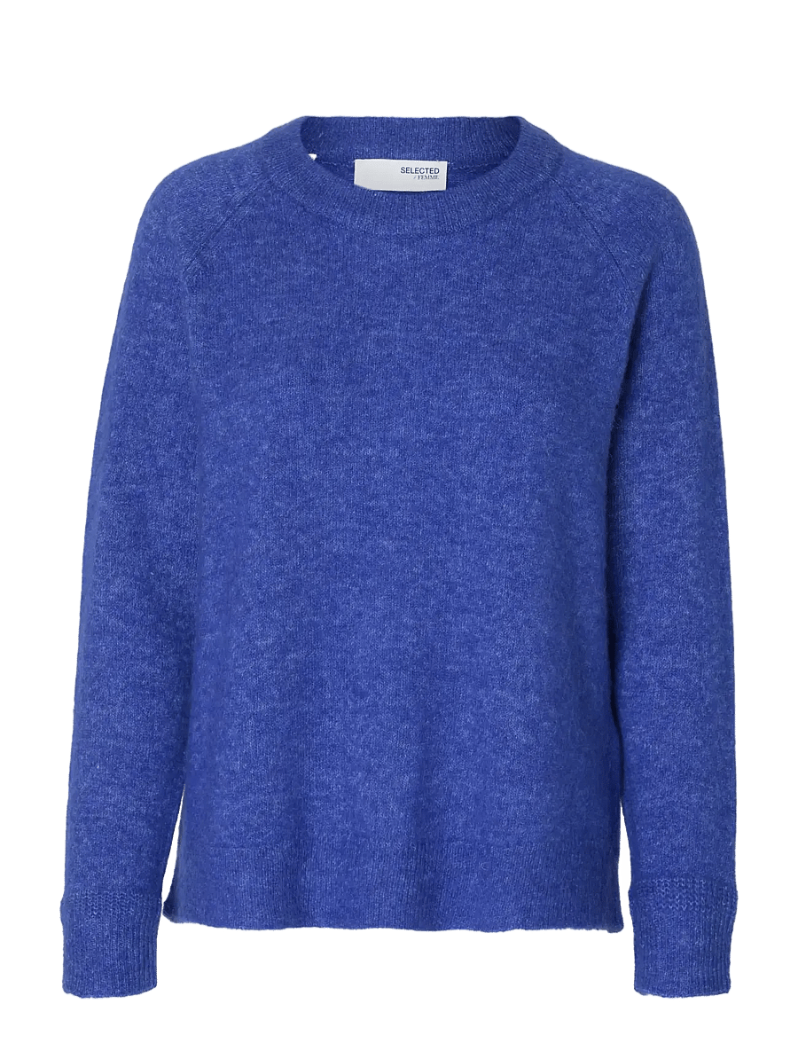 Selected - SLWLULU LS KNIT O-NECK NOOS - pullover - dazzling blue - 1