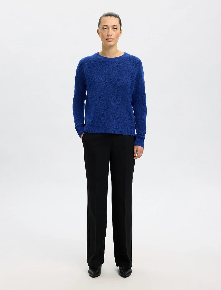 Selected - SLWLULU LS KNIT O-NECK NOOS - pullover - dazzling blue - 0