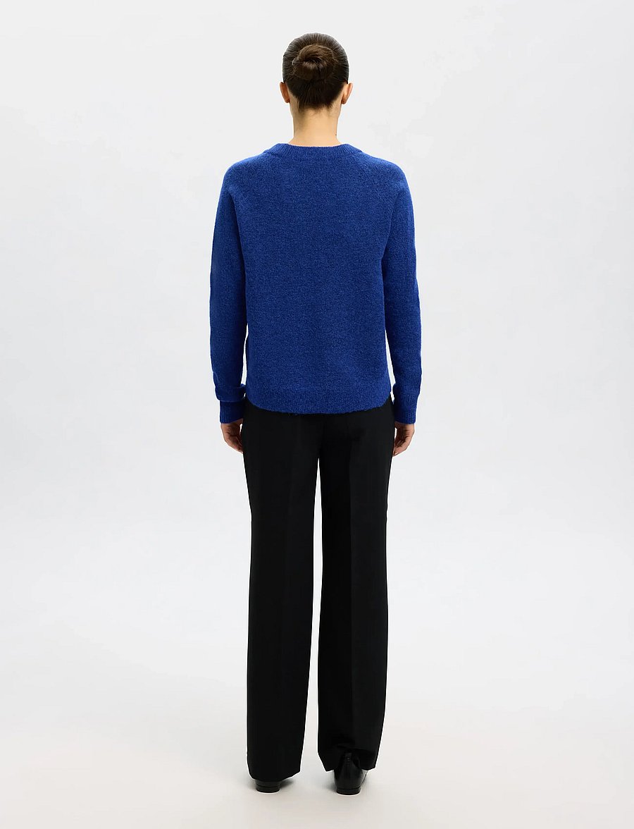 Selected - SLWLULU LS KNIT O-NECK NOOS - pullover - dazzling blue - 2