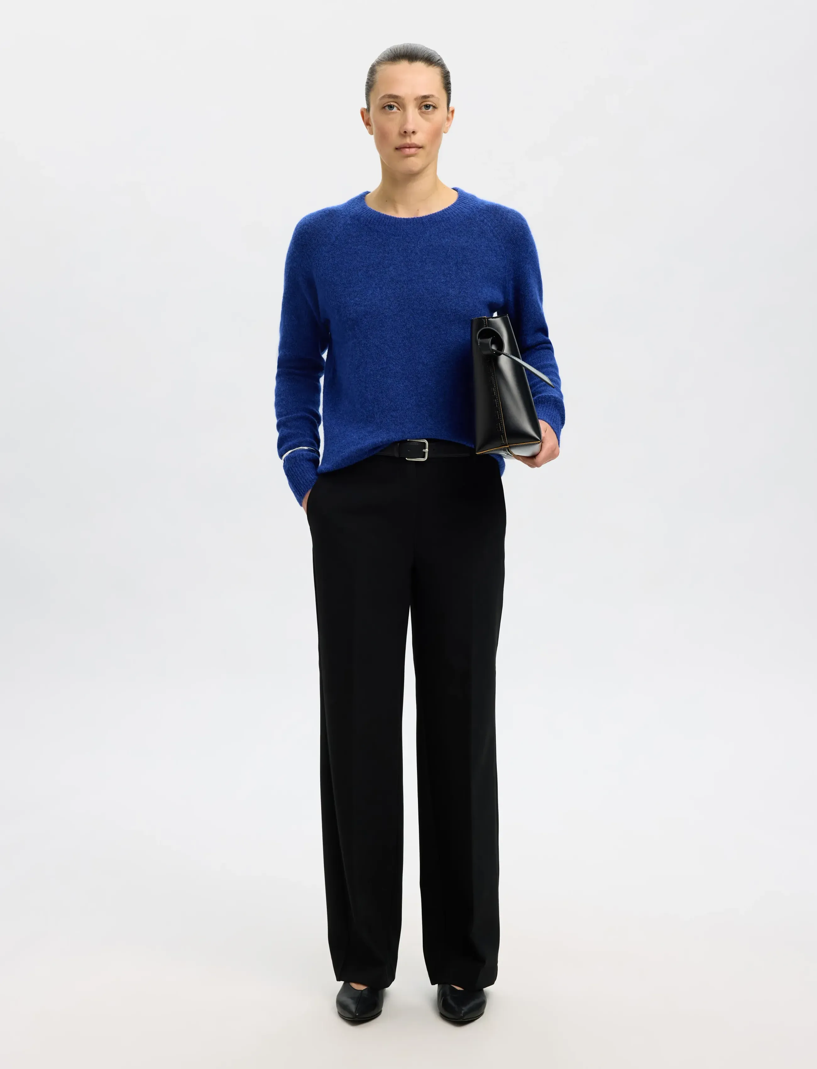 Selected - SLFLULU LS KNIT O-NECK NOOS - pulls - dazzling blue - 4