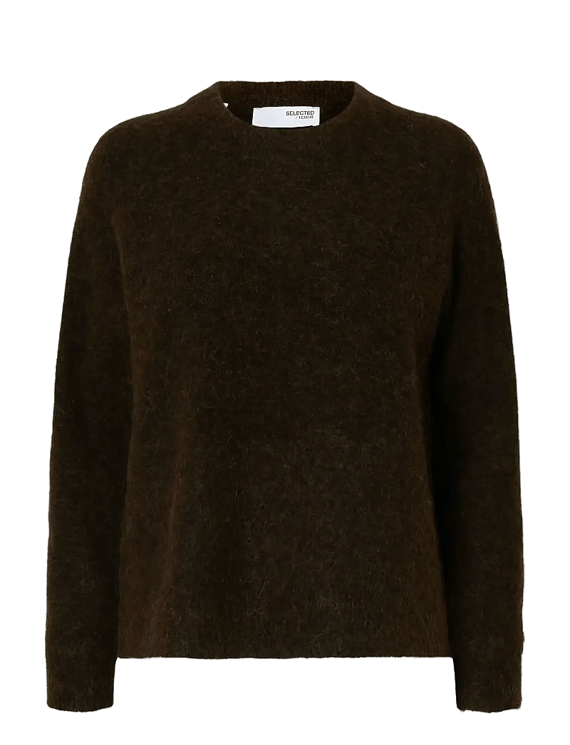Selected - SLFLULU LS KNIT O-NECK NOOS - striktrøjer - delicioso - 1