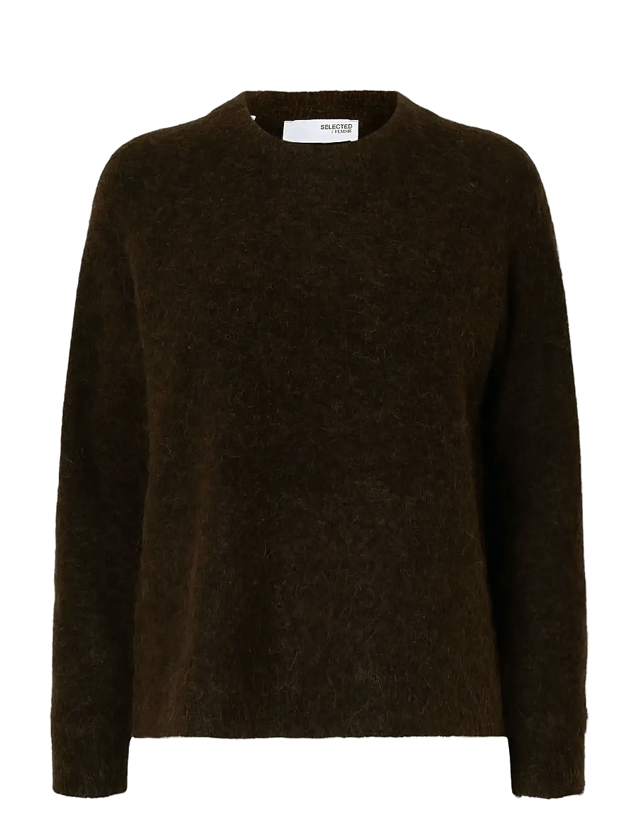 Selected - SLWLULU LS KNIT O-NECK NOOS - striktrøjer - delicioso - 1
