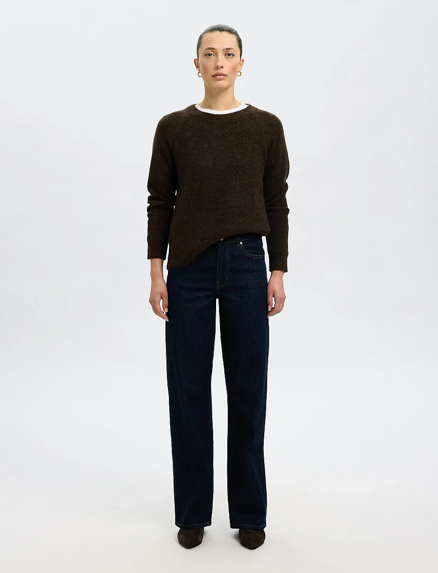 Selected - SLWLULU LS KNIT O-NECK NOOS - striktrøjer - delicioso - 3
