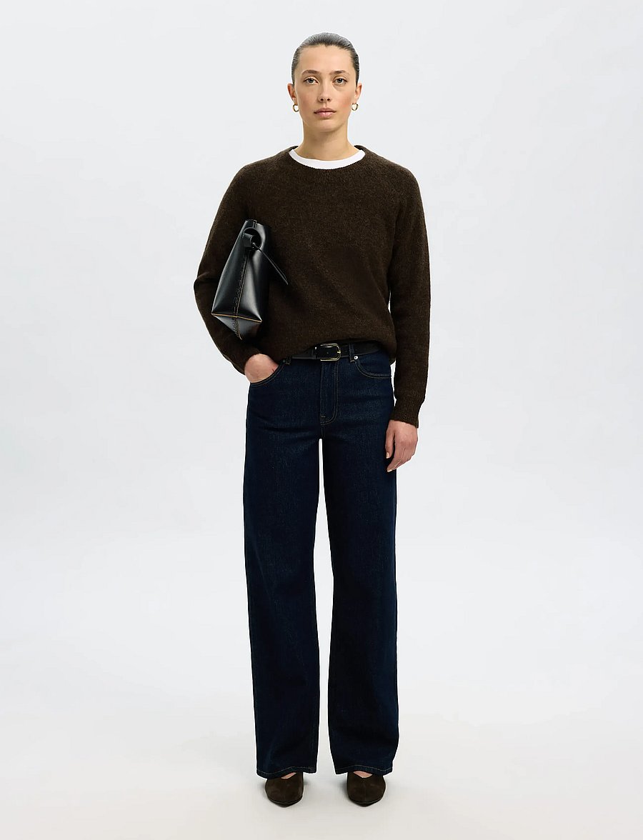 Selected - SLWLULU LS KNIT O-NECK NOOS - striktrøjer - delicioso - 5