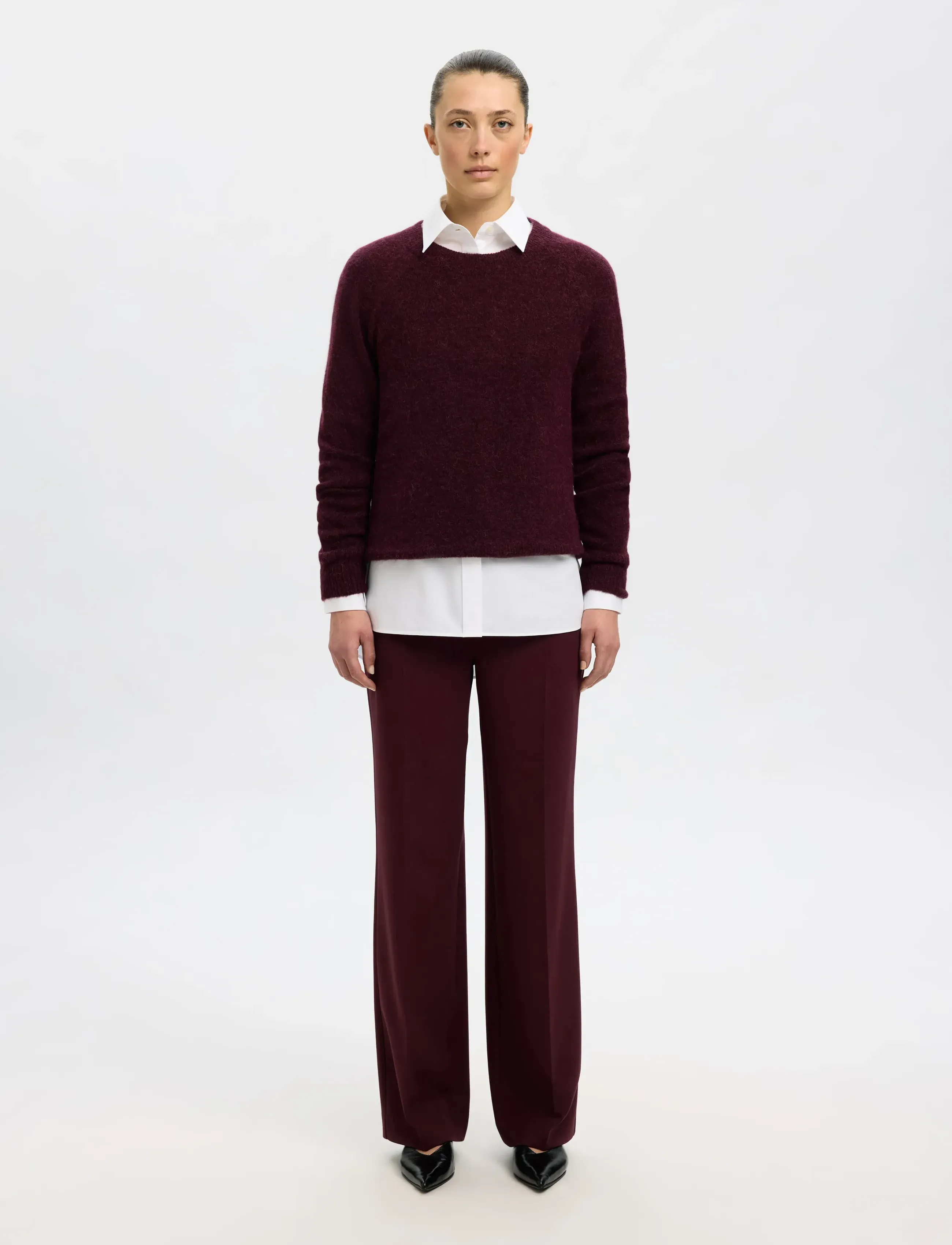 Selected - SLFLULU LS KNIT O-NECK NOOS - striktrøjer - fig - 3
