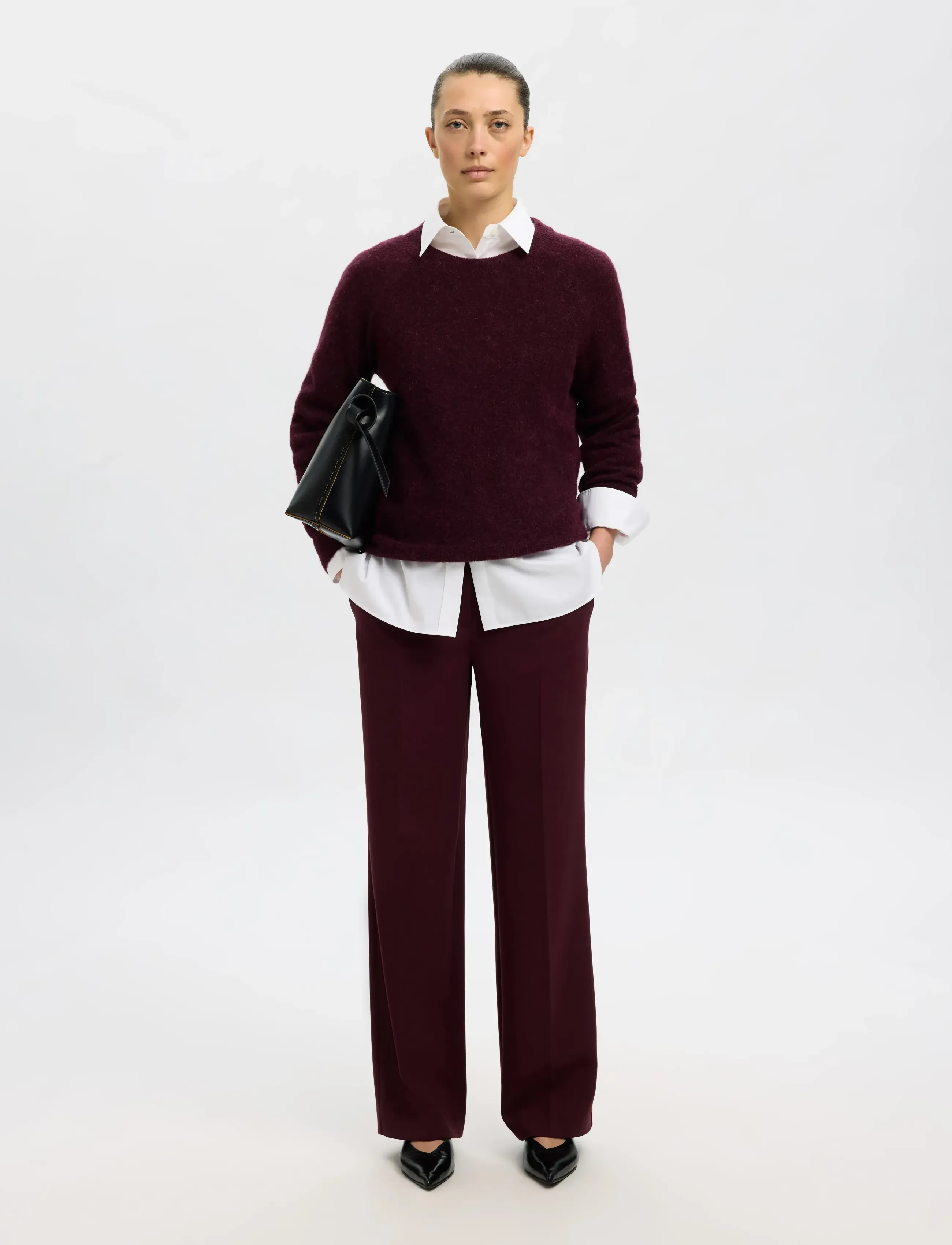 Selected - SLFLULU LS KNIT O-NECK NOOS - striktrøjer - fig - 5