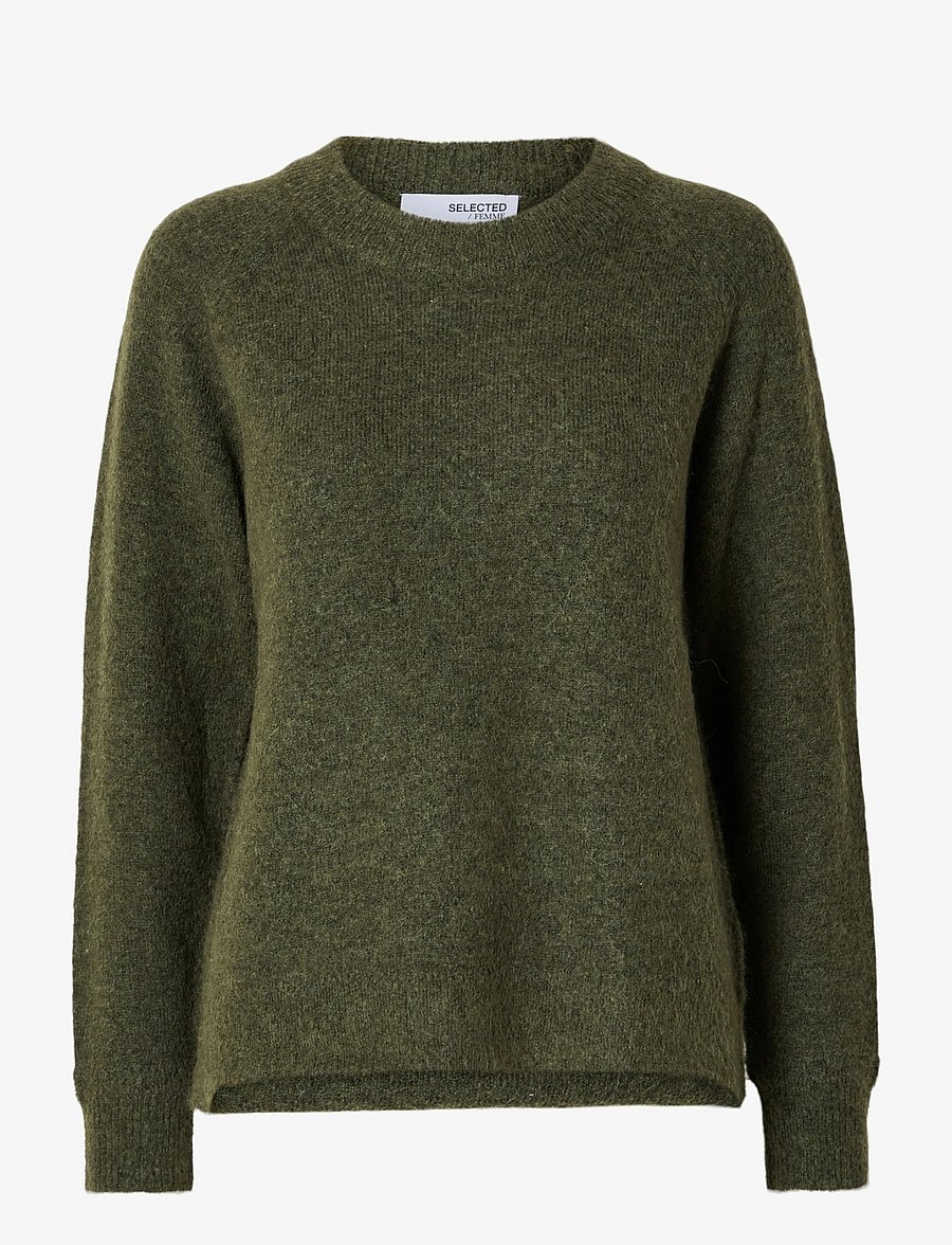 Selected - SLWLULU LS KNIT O-NECK NOOS - pullover - kalamata - 1
