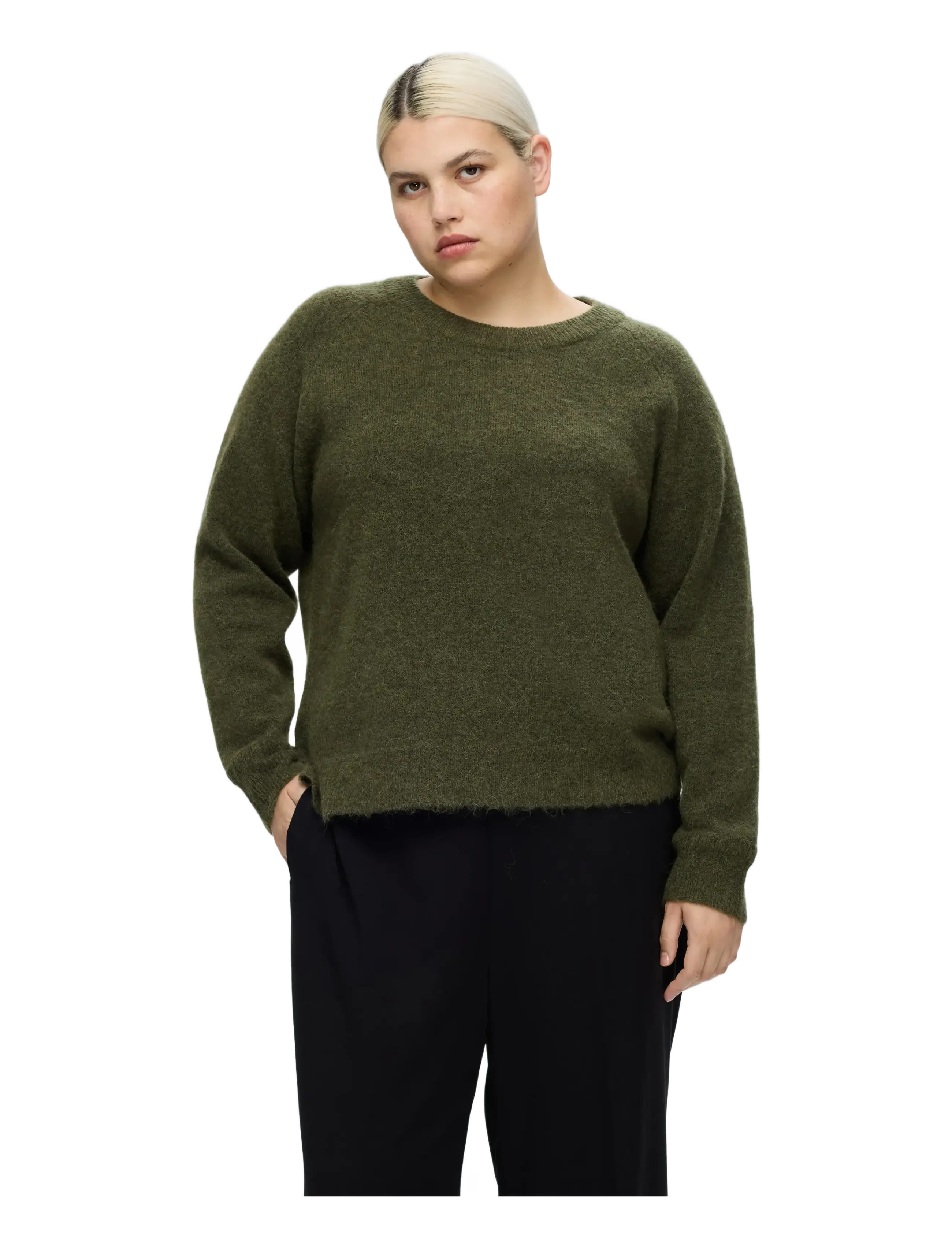Selected - SLFLULU LS KNIT O-NECK NOOS - pulls - kalamata - 2