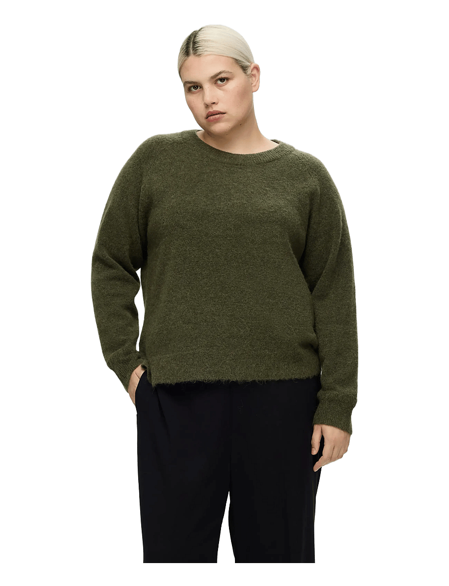 Selected - SLWLULU LS KNIT O-NECK NOOS - pullover - kalamata - 2