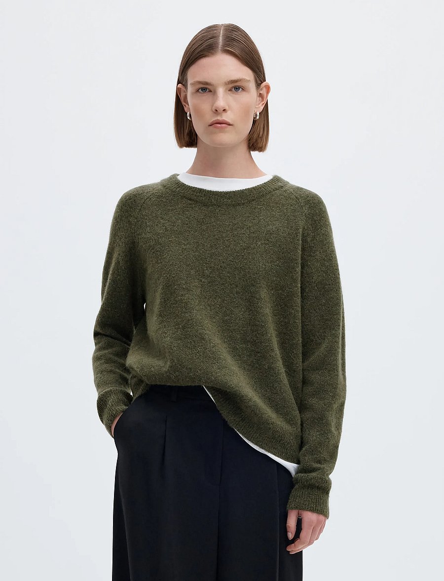 Selected - SLWLULU LS KNIT O-NECK NOOS - pullover - kalamata - 0