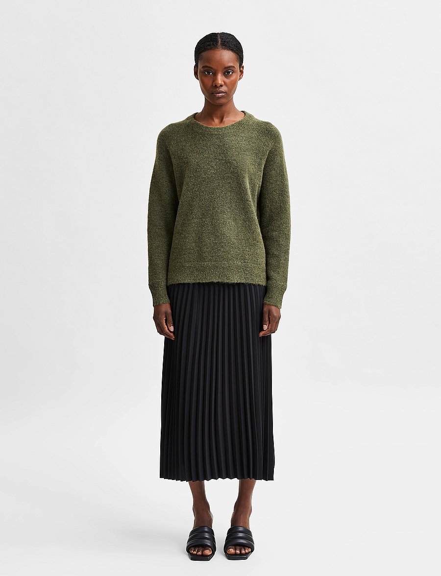Selected - SLWLULU LS KNIT O-NECK NOOS - pullover - kalamata - 4