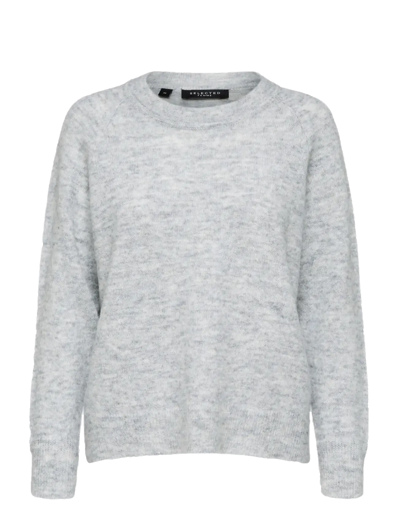 Selected SLFLULU LS KNIT O-NECK  B NOOS - Kampagnen - LIGHT GREY MELANGE / grey