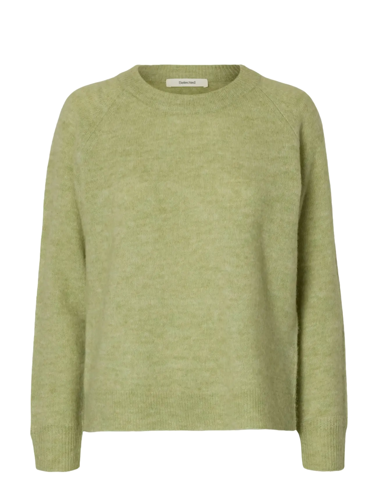 Selected SLFLULU LS KNIT O-NECK NOOS - Kläder - LINT / green