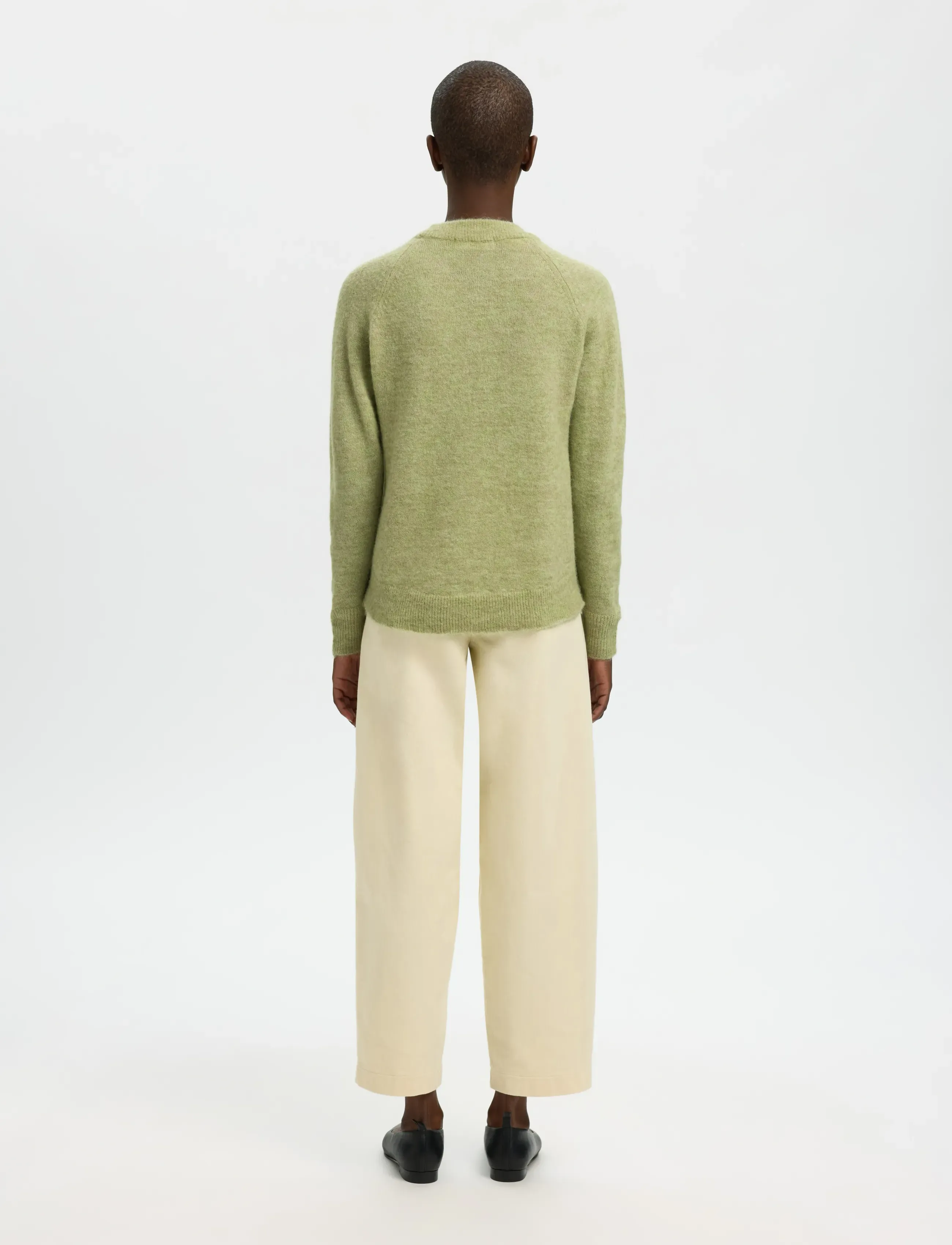 Selected - SLFLULU LS KNIT O-NECK NOOS - striktrøjer - lint - 2