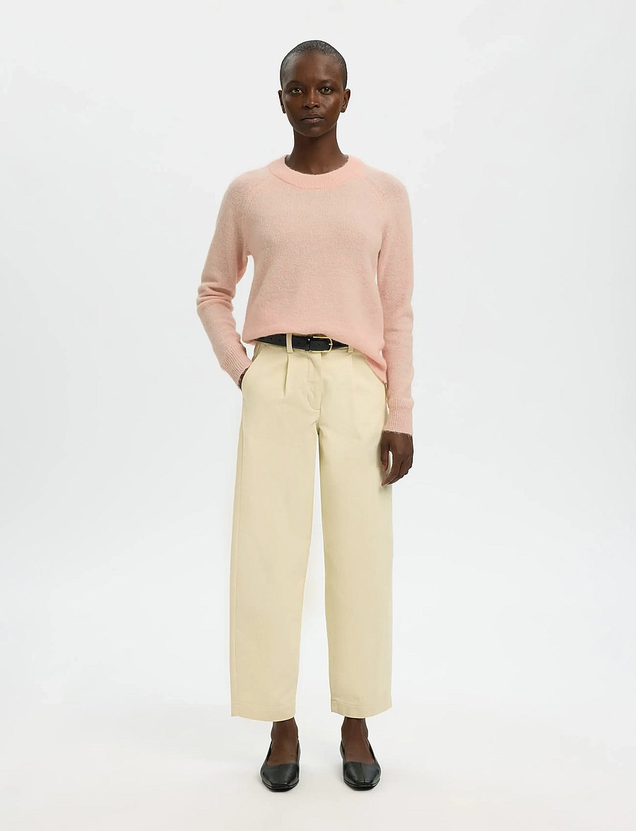 Selected - SLWLULU LS KNIT O-NECK NOOS - pullover - pale dogwood - 0