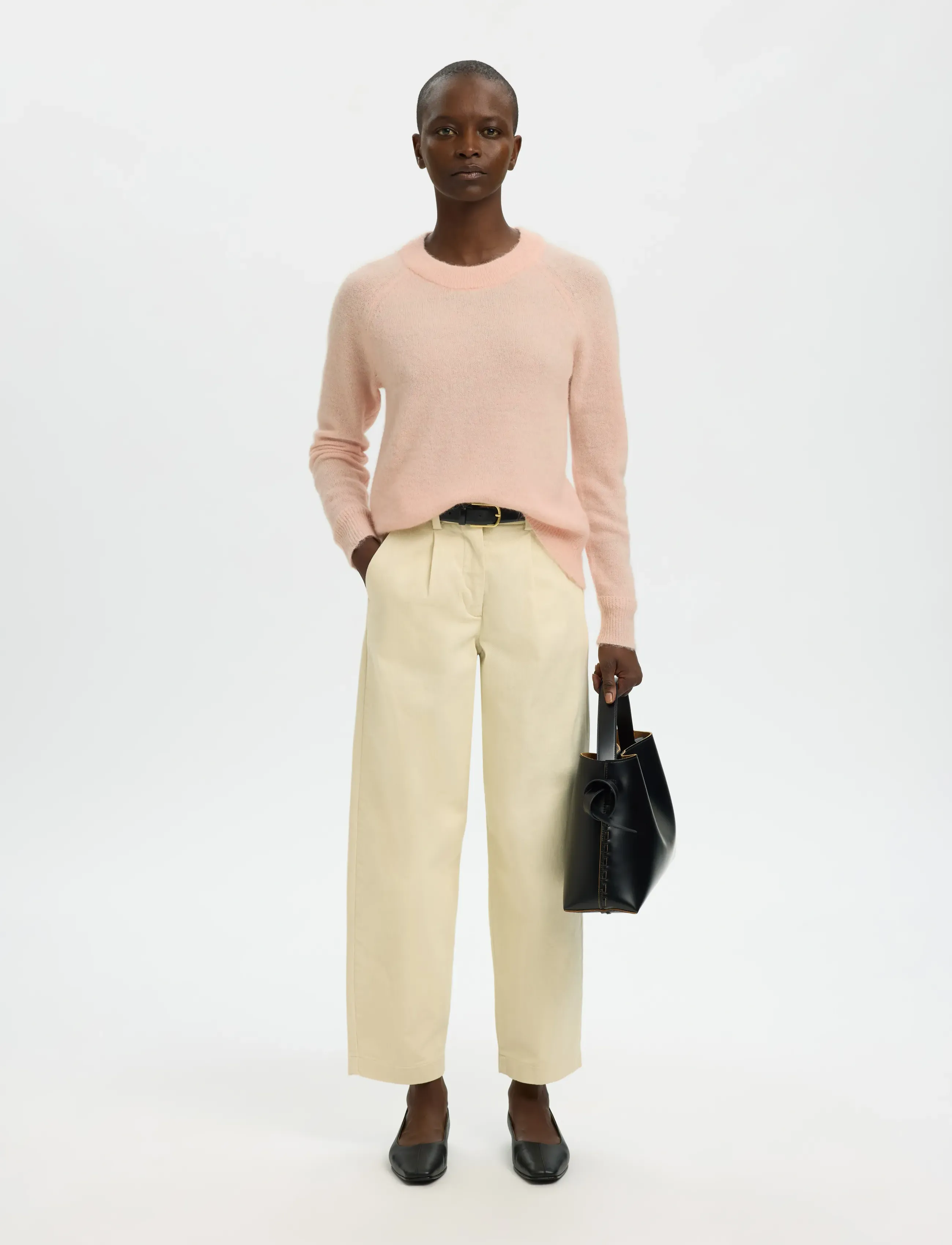 Selected - SLFLULU LS KNIT O-NECK NOOS - striktrøjer - pale dogwood - 3