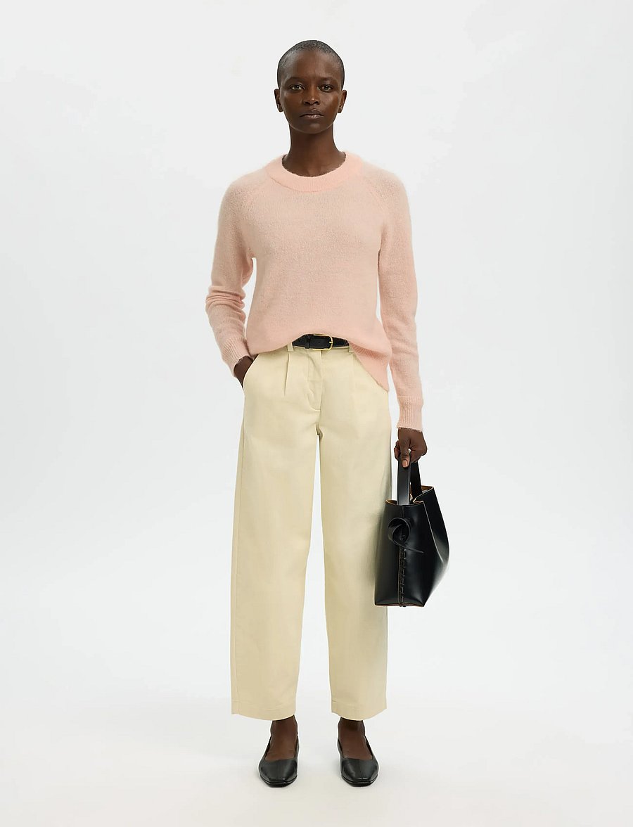 Selected - SLWLULU LS KNIT O-NECK NOOS - pullover - pale dogwood - 3
