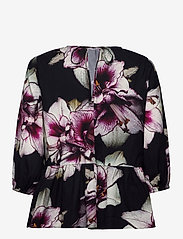 Selected Femme - SLFESTHER LS PEPLUM TOP - long-sleeved blouses - black - 1
