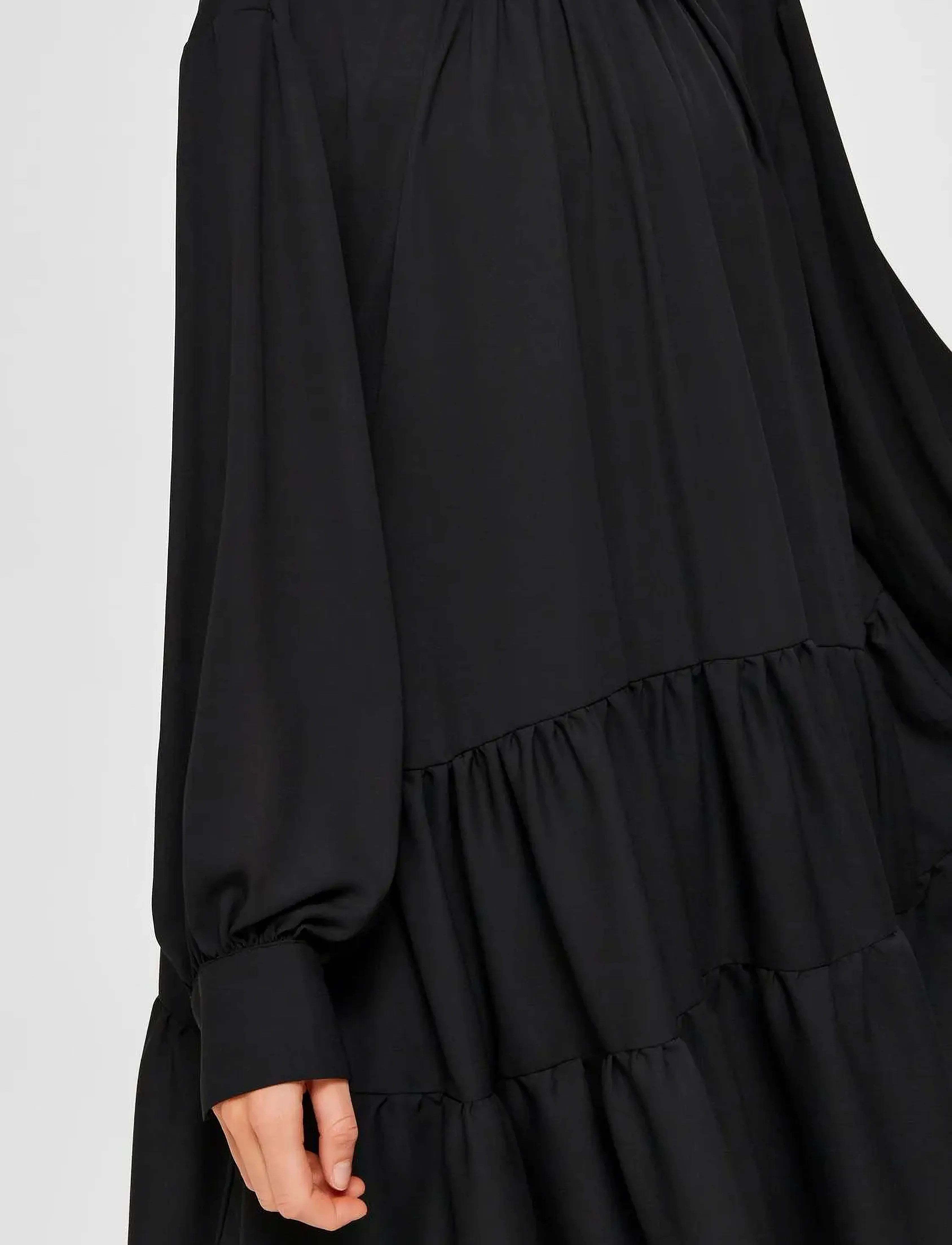Selected - SLFAMAYA LS SHORT DRESS - kurze kleider - black - 5