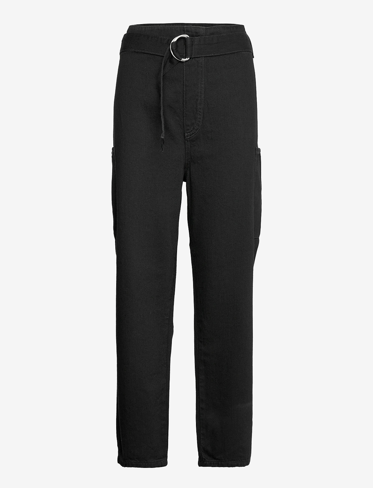 Selected Femme - SLFDORA HWLACK JEAN W - bukser med lige ben - black denim - 0