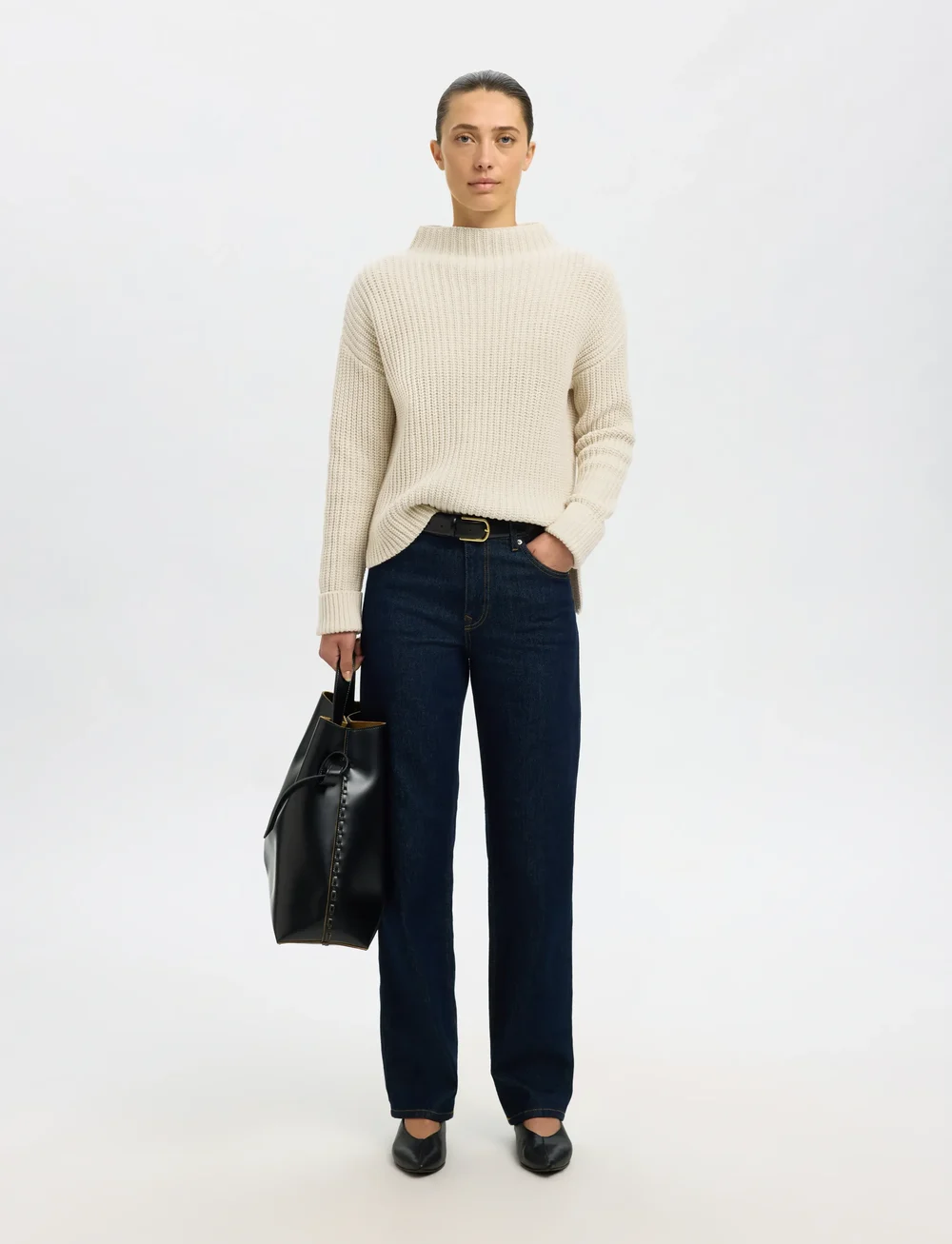 Selected - SLFSELMA LS KNIT PULLOVER NOOS - stickade tröjor - birch - 3