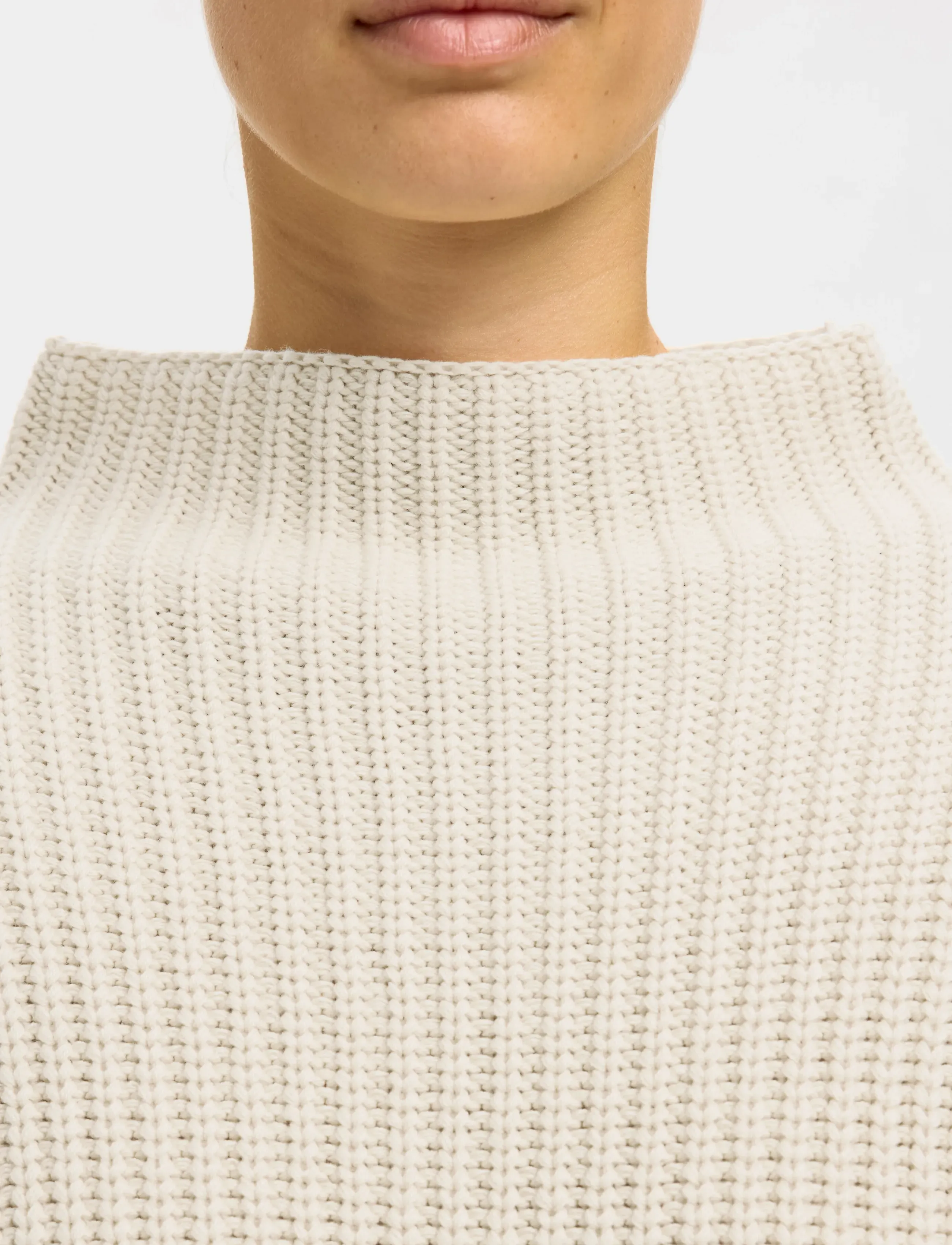 Selected - SLFSELMA LS KNIT T-NECK - gebreide truien - birch - 5