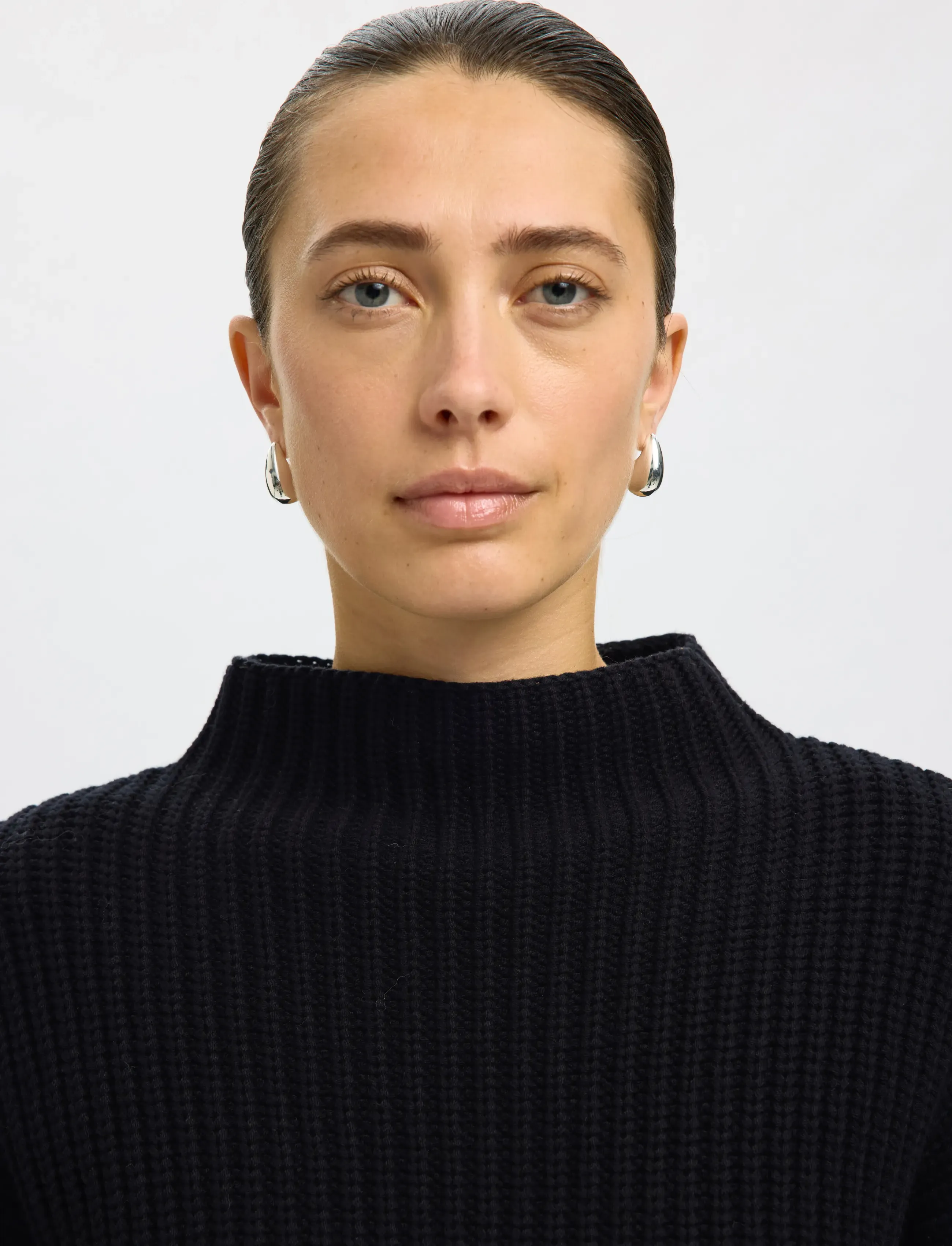 Selected - SLFSELMA LS KNIT T-NECK - jumpers - black - 5