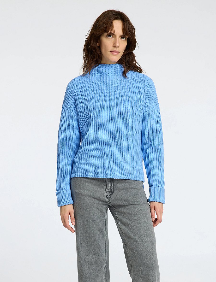 Selected - SLFSELMA LS KNIT T-NECK - kampsunid - cornflower blue - 0