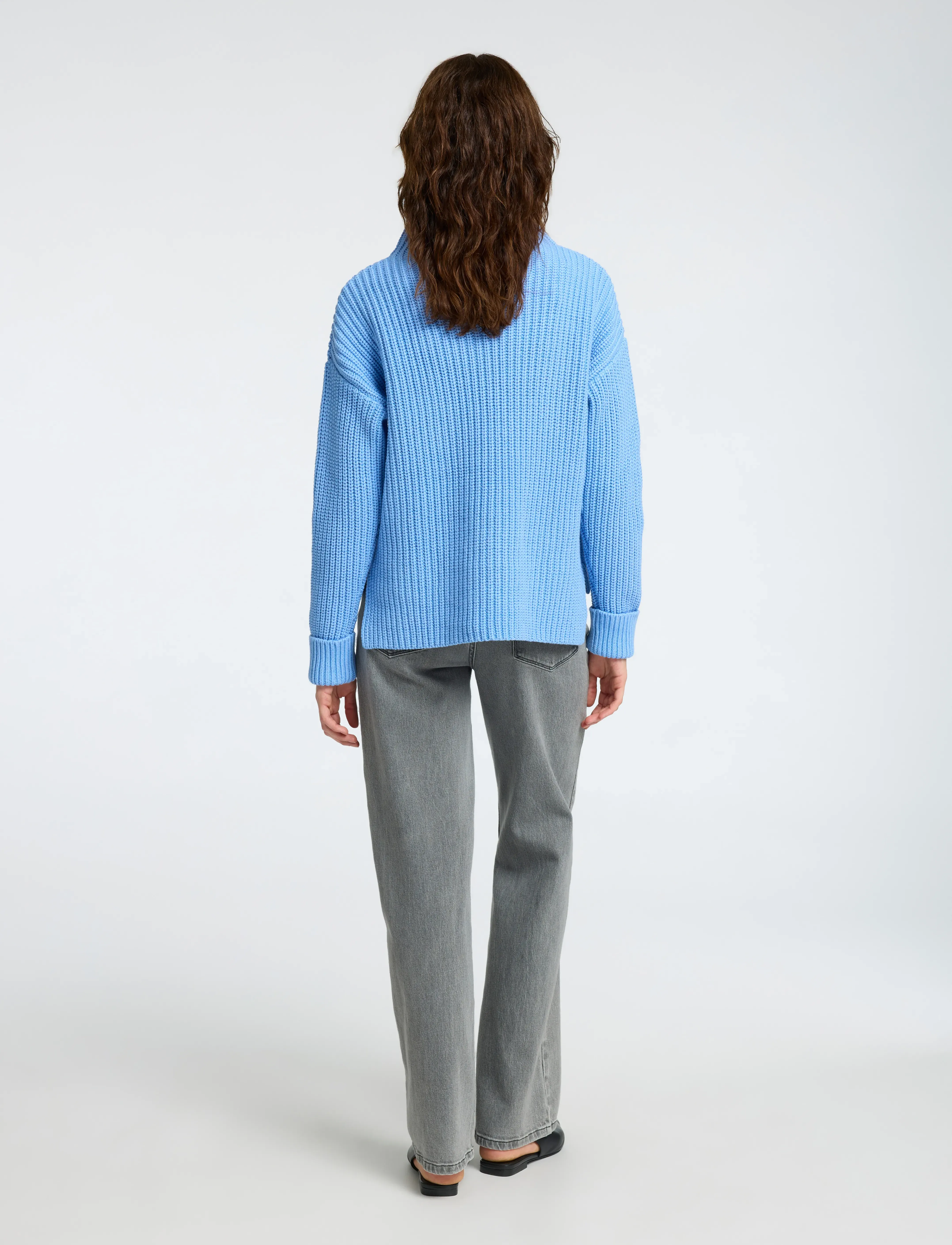 Selected - SLFSELMA LS KNIT T-NECK - jumpers - cornflower blue - 3