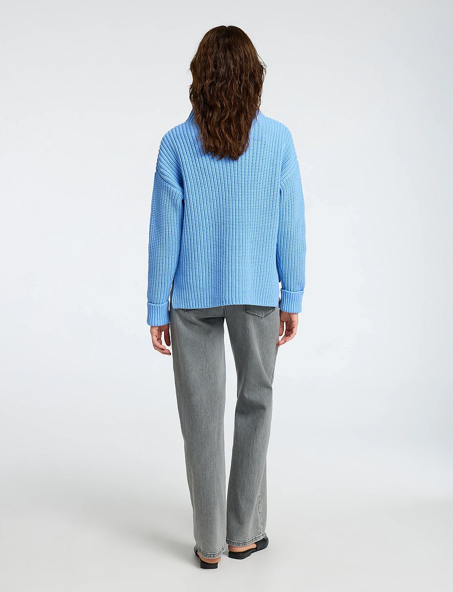 Selected - SLFSELMA LS KNIT T-NECK - kampsunid - cornflower blue - 3