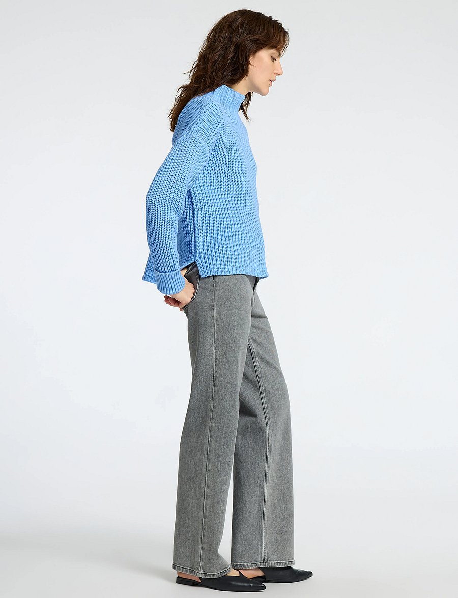 Selected - SLFSELMA LS KNIT T-NECK - kampsunid - cornflower blue - 4